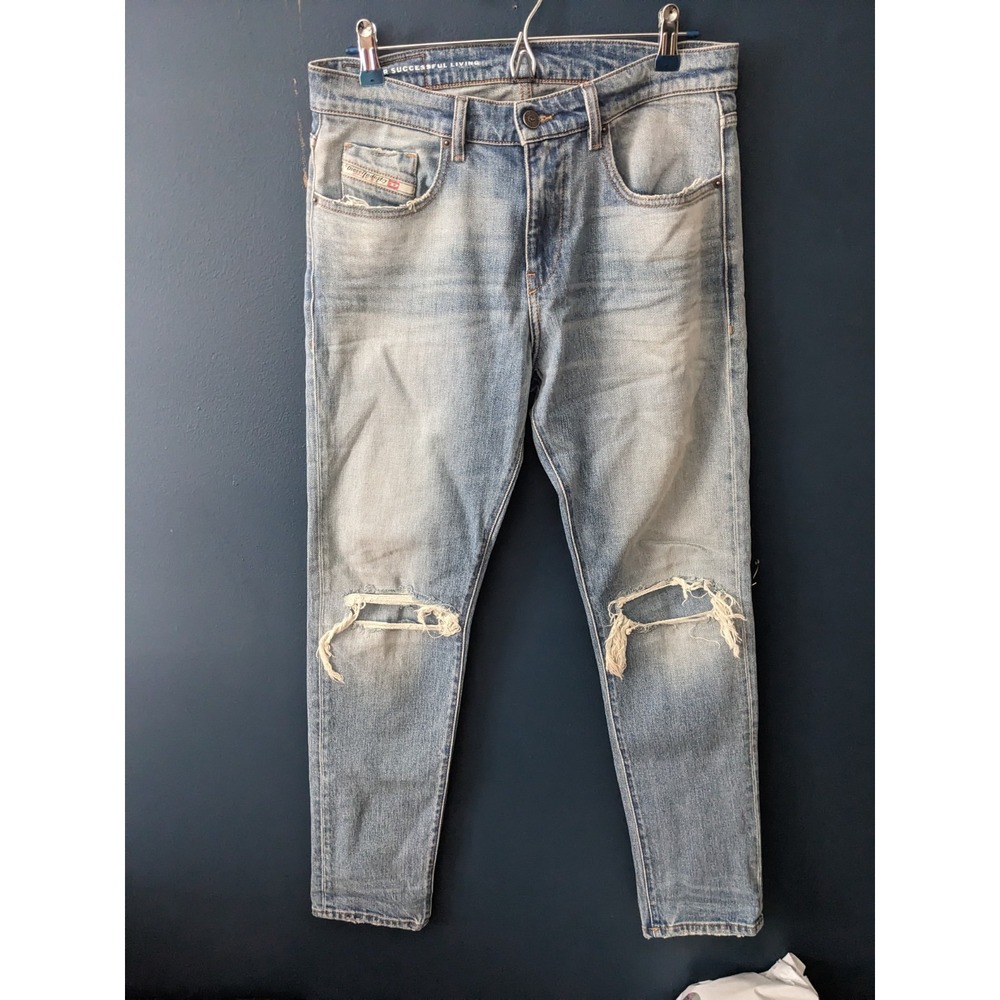 Diesel Men's Slim Straight Fit Jean, 2019‎ D-strunkt Size 31 X 30 Denim Thrashed